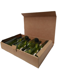 Flat kraft box for 6 wine...