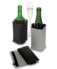 Wine chiller pouch with velcro