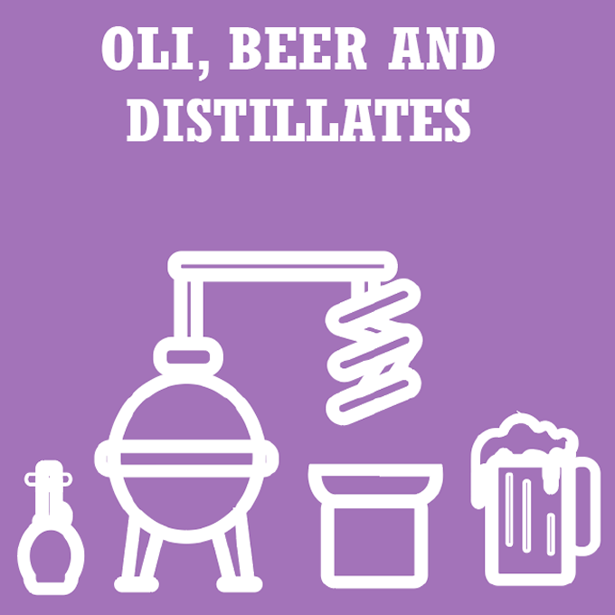 Oli beer and destillates